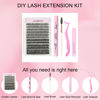 Picture of Lash Extension Kit Individual Lashes Kit Mixed Tray Lash Bond and Seal Waterproof Lash Clusters Kit DIY Eyelash Extension Kit Lash Remover Eyelash Brush Lash Tweezers (Set 30D/40D-0.07C-14-18Mix)