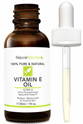 Picture of Vitamin E Oil - 100% Pure & Natural, 42,900 IU. Repair Dry, Damaged Skin from Surgery & Acne, Age Spots & Wrinkles. Boost Collagen for Moisturized, Youthful-looking Skin. d-alpha tocopherol