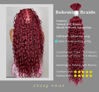 Picture of Human Braiding Hair 1 Bundle Deep Water Wave 50g 16 Inch Bulk Human Hair for Braiding No Weft 10A Brazilian Virgin Curly Human Hair Extensions for Boho Braids Wet and Wavy Red Burgundy Braiding Hair