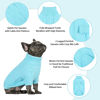 Picture of Queenmore Small Dog Pullover Sweater, Cold Weather Cable Knitwear, Classic Turtleneck Thick Warm Clothes for Chihuahua, Bulldog, Dachshund, Pug (Sky Blue, Medium)