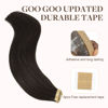 Picture of GOO GOO Tape in Hair Extensions Human Hair, 2 Dark Brown, 10inch 30g 20pcs, Thick Ends Straight Seamless Tape in, Invisible Tape in Hair Extensions Human Hair