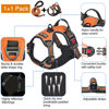 Picture of tobeDRI No Pull Dog Harness Adjustable Reflective Oxford Easy Control Medium Large Dog Harness with A Free Heavy Duty 5ft Dog Leash (S (Chest: 17.5"-21"), Orange Harness+Leash)