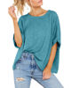 Picture of Women Oversized T-Shirt Summer Casual Short Sleeve Loose Tee Tops Lake Blue