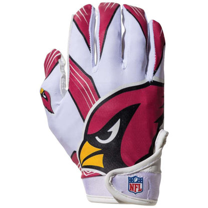 Picture of Franklin Sports Arizona Cardinals Youth NFL Football Receiver Gloves - Receiver Gloves For Kids - NFL Team Logos and Silicone Palm - Youth S/XS Pair