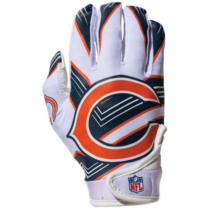 Picture of Franklin Sports Chicago Bears Youth NFL Football Receiver Gloves - Receiver Gloves for Kids - NFL Team Logos and Silicone Palm - Youth S/XS Pair