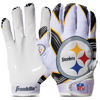 Picture of Franklin Sports Pittsburgh Steelers Youth NFL Football Receiver Gloves - Receiver Gloves for Kids - NFL Team Logos and Silicone Palm - Youth S/XS Pair