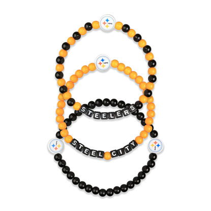 Picture of FOCO Pittsburgh Steelers NFL 3 Pack Beaded Friendship Bracelet