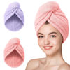 Picture of Hicober Microfiber Hair Towel, Super Absorbent Hair Towel Wrap for Women,Fast Drying Hair Wrap Turban for Curly Long All Hair Types Stay Put-2Packs