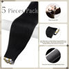 Picture of Full Shine Virgin Injection Remy Hair 5Pcs Color 1 Jet Black Tape in Hair Extensions Injected Tape in Extensions 14 Inch Seamless Skin Weft Hair Extensions Human Hair Straight Tape Extensions 10Gram