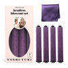 Picture of Heatless Hair Curler Overnight Curls Blowout Rods Headband No Heat Curlers to Sleep in Large Rods Hair Rollers Blowout Look for Short Hair Styling Tools Silk Hair Wrap Curling Set Violet