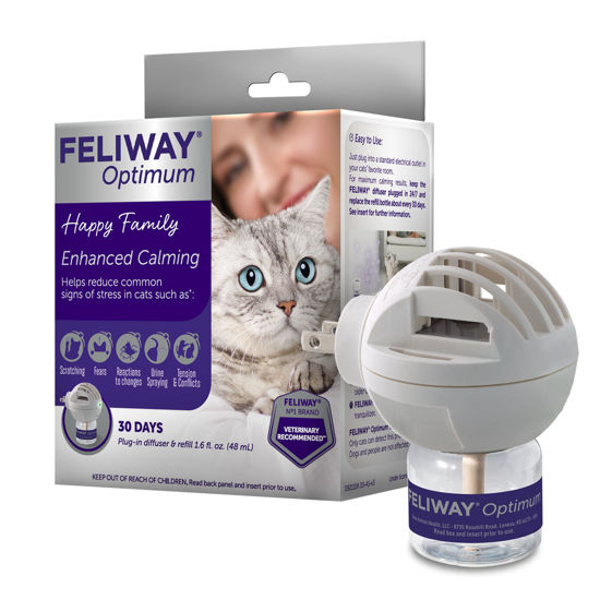 Picture of FELIWAY Optimum Cat, Enhanced Calming Pheromone Diffuser, 30 Day Starter Kit (48 mL)