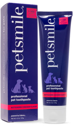 Picture of Petsmile Professional Pet Toothpaste - Cat & Dog Teeth Cleaning Supplies - Controls Plaque, Tartar, & Bad Breath - VOHC Accepted Toothpaste - Pet Dental Care Essentials (Rotisserie Chicken, 4.2 Oz)