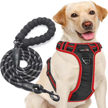 Picture of tobeDRI No Pull Dog Harness Adjustable Reflective Oxford Easy Control Medium Large Dog Harness with A Free Heavy Duty 5ft Dog Leash