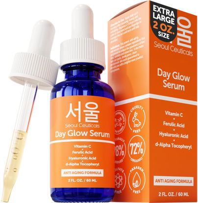 Picture of SeoulCeuticals Large 2oz Korean 20% Vitamin C Hyaluronic Acid Serum + CE Ferulic Acid - Potent Anti Aging, Anti Wrinkle K Beauty