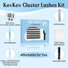 Picture of KevKev DIY Lash Extension Kit Lash Clusters Kit 84 Pcs Cluster Lashes with Lash Bond and Seal Lash Glue Remover Overnighter Seal and Applicator for DIY Eyelash Extension(Typhoon Kit,D-8-16mix)