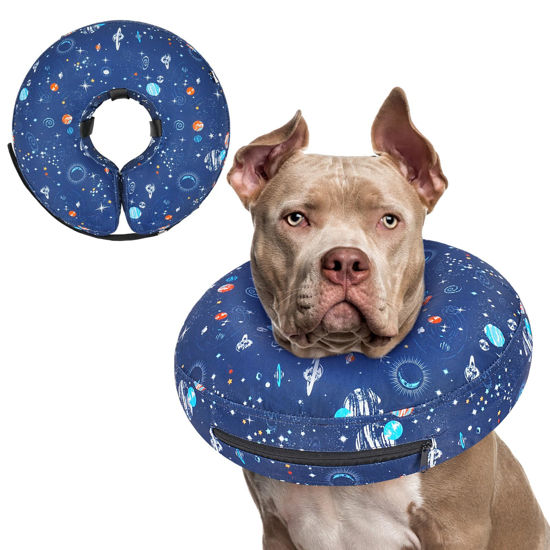 Picture of Supet Inflatable Dog Cone Collar Alternative After Surgery, Dog Neck Donut Collar Recovery E Collar for Neuter, Soft Dog Cone for Small Medium Large Dogs