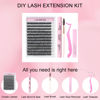 Picture of Lash Clusters Kit Mixed Tray Lash Extension Kit Lash Bond and Seal Waterproof DIY Eyelash Extension Kit Lash Remover Eyelash Brush Lash Tweezers Individual Lashes Kit (Set 40D-0.07D-14-18Mix)