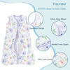 Picture of TILLYOU Sleep Sack 18-24 Months - 0.5 TOG Baby Wearable Blanket with 2-Way Zipper, Lightweight Cotton Summer Sleepsack 2 Pack, Brilliant Little Flowers and Purple