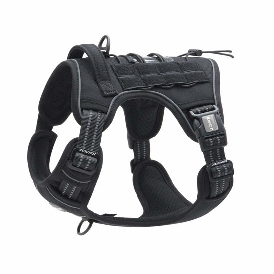 Picture of AUROTH Tactical Dog Harness for Small Medium Dogs No Pull Adjustable Pet Harness Reflective K9 Working Training Easy Control Pet Vest Military Service Dog Harnesses Black S