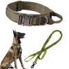 Picture of Tactical Dog Collar and Leash Set Tactical Dog Collar with Handle Bungee Leash Adjustable Military Training Nylon Collar Dog Training Collar Leash Set with Control Handleand Metal Buckle （Green L