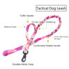 Picture of Tactical Dog Collar and Leash Set Tactical Dog Collar with Handle Bungee Leash Adjustable Military Training Nylon Collar Dog Training Collar Leash Set with Control Handleand Metal Buckle （Pink Camo L