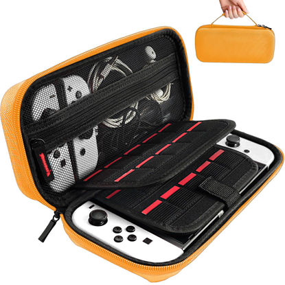 Picture of daydayup Carrying case - Orange Protective Hard Portable Travel case Shell Pouch for Console & Accessories