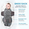 Picture of Happiest Baby SNOO Sleep Sack - 100% Organic Cotton Baby Swaddle Blanket - Doctor Designed Promotes Healthy Hip Development (Ivory Planets Black Wings, Small)