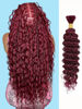 Picture of Burgundy Braiding Hair 1 Bundle 50g 20 Inch Deep Water Wave Bulk Human Hair for Braiding 10A Brazilian Virgin Auburn Curly Human Hair Extensions for Boho Braids Wet and Wavy 99J Red Braiding Hair