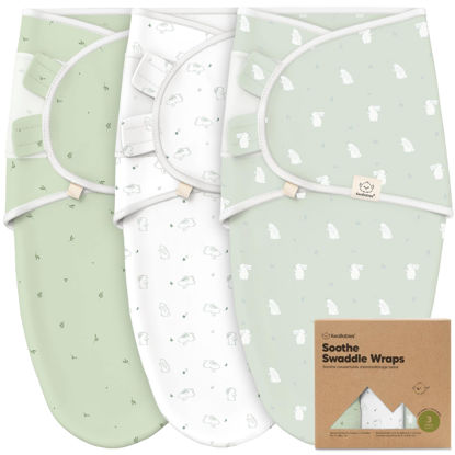 Picture of 3-Pack Organic Baby Swaddle Sleep Sacks - Newborn Swaddle Sack, Ergonomic Baby Swaddles 0-6 Months,Swaddles for Newborns, Baby Sleep Sack, Baby Swaddle Blanket Wrap,Baby Essentials(Bunnies, L)