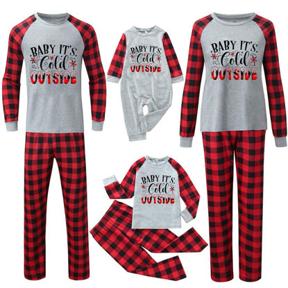 Picture of KASAAS Christmas Pajamas for Family Pjs Matching Sets for Women Men Kids Funny Xmas Loungewear Outfits Couples Mom