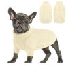 Picture of Queenmore Small Dog Pullover Sweater, Cold Weather Cable Knitwear, Classic Turtleneck Thick Warm Clothes for Chihuahua, Bulldog, Dachshund, Pug (Off White, Large)