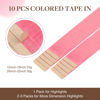 Picture of GOO GOO Tape in Hair Extensions Human Hair, Peach Pink, 14inch 25g 10pcs, Colored Tape ins Human Hair Extensions, Silky&Soft Invisible Tape Ins, Hair Highlighted for Party