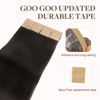 Picture of GOO GOO Tape in Hair Extensions Human Hair, 2A Light Brown, 10inch 30g 20pcs, Thick Ends Straight Seamless Tape in, Invisible Tape in Hair Extensions Human Hair