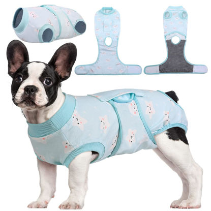 Picture of Kuoser Recovery Suit for Dogs Cats After Surgery, Professional Pet Recovery Shirt Dog Abdominal Wounds Bandages, Substitute E-Collar & Cone,Prevent Licking Dog Onesies Pet Surgery Recovery Suit