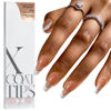 Picture of BTArtboxnails French Tip Gel Nails - XCOATTIPS Modern French Tip Press On Nails Medium, Brown Coffin Fake Nails, Pre-applied Tip Primer & Base Coat, No Need File False Nails for DIY