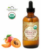 Picture of US Organic Apricot Kernel Oil, USDA Certified Organic,100% Pure & Natural, Cold Pressed Virgin, Unrefined in Amber Glass Bottle w/Glass Eyedropper for Easy Application (4 oz (Large))