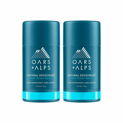 Picture of Oars + Alps Aluminum Free Deodorant for Men and Women, Dermatologist Tested and Made with Clean Ingredients, Vegan, Travel Size, Fresh Ocean Splash, 2 Pack, 2.6 Oz Each