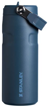 Picture of Stanley IceFlow Flip Straw 2.0 Water Bottle 16 OZ | Built-In Straw with Larger Opening | Lightweight & Leak-Resistant | Insulated Stainless Steel | BPA-Free | Navy