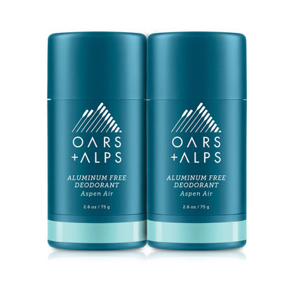 Picture of Oars + Alps Aluminum Free Deodorant for Men and Women, Dermatologist Tested and Made with Clean Ingredients, Travel Size, Aspen Air, 2 Pack, 2.6 Oz Each