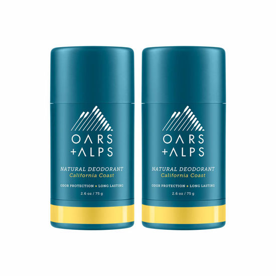 Picture of Oars + Alps Aluminum Free Deodorant for Men and Women, Dermatologist Tested and Made with Clean Ingredients, Vegan, Travel Size, California Coast, 2 Pack, 2.6 Oz Each