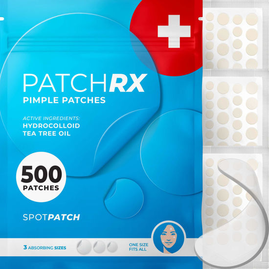 Picture of KEYCONCEPTS Pimple Patches for Face (500 Patches), Hydrocolloid Acne Patches with Tea Tree Oil - Pimple Patch Zit Patch and Pimple Stickers - Hydrocolloid Acne Dots for Acne - Zit Patches