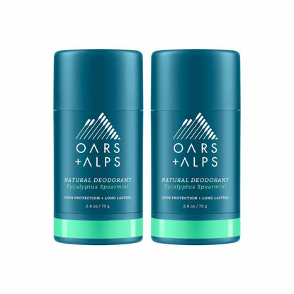 Picture of Oars + Alps Aluminum Free Deodorant for Men and Women, Dermatologist Tested and Made with Clean Ingredients, Vegan, Travel Size, Eucalyptus Spearmint, 2 Pack, 2.6 Oz Each