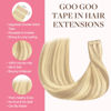 Picture of GOO GOO Tape in Hair Extensions Human Hair, 18D/22F Dirty Blonde Highlights, 10inch 50g 20pcs, Thick Ends Straight Seamless Tape in, Invisible Tape in Hair Extensions Human Hair