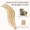 Picture of GOO GOO Tape in Hair Extensions Human Hair, 18D/22F Dirty Blonde Highlights, 10inch 50g 20pcs, Thick Ends Straight Seamless Tape in, Invisible Tape in Hair Extensions Human Hair