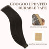 Picture of GOO GOO Tape in Hair Extensions Human Hair, 1C Mocha Brown, 10inch 30g 20pcs, Thick Ends Straight Seamless Tape in, Invisible Tape in Hair Extensions Human Hair