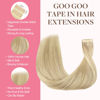 Picture of GOO GOO Tape in Hair Extensions Human Hair, 18ET90A Natural Blonde Balayage, 10inch 30g 20pcs, Thick Ends Straight Seamless Tape in, Invisible Tape in Hair Extensions Human Hair