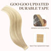 Picture of GOO GOO Tape in Hair Extensions Human Hair, 18ET90A Natural Blonde Balayage, 10inch 30g 20pcs, Thick Ends Straight Seamless Tape in, Invisible Tape in Hair Extensions Human Hair