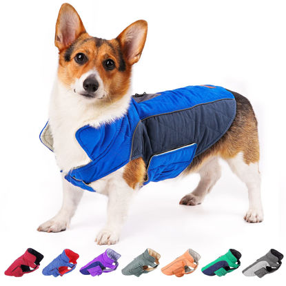 Picture of ThinkPet Dog Cold Weather Coats - Cozy Waterproof Windproof Reversible Winter Dog Jacket, Thick Padded Warm Coat Reflective Vest Clothes for Puppy Small Medium Large Dogs