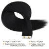 Picture of Full Shine Intact Hair Extensions Tape in 5Pcs 18 Inch Black Virgin Tape in Hair Extensions Injected Tape in Extensions Color 1 Jet Black Seamless Skin Weft Human Hair Extensions 12.5Gram