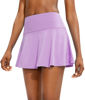 Picture of SANTINY Pleated Tennis Skirt for Women with 4 Pockets Women's High Waisted Athletic Golf Skorts Skirts for Running Casual (Light Purple_L)